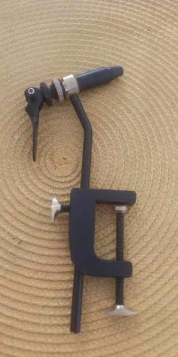 Verified buyer photo of the Tailwater fly tying vise set up on a desk